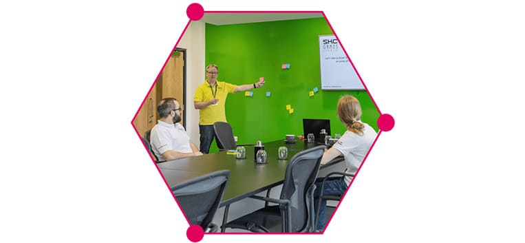 Meeting in a Hexagon Graphic