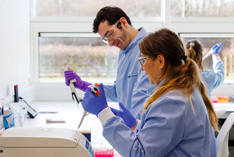 People working in a lab